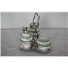 Image 1 : CONDIMENT SET GREEN & WHITE