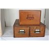 Image 1 : 2 OAK CARD HOLDERS C/W DRAWERS