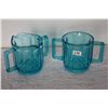 Image 1 : TURQUOISE COLORED CREAM & SUGAR