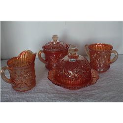 CARNIVAL GLASS BREAKFAST SET