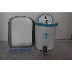 ENAMELED LITTLE TANK & BASIN (UNUSUAL)