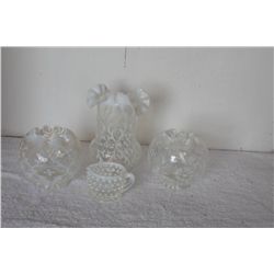 CLEAR OPALESCENT VASES (ETC) CHOICE A-B-C-D