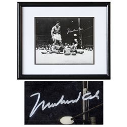 Muhammad Ali Photo Signed of His Fight With Liston For His First Heavyweight Championship -- With JS
