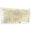 Image 1 : Medieval Document Written in Old French -- From Larnagol, France in 1323, Document Mentions King Cha