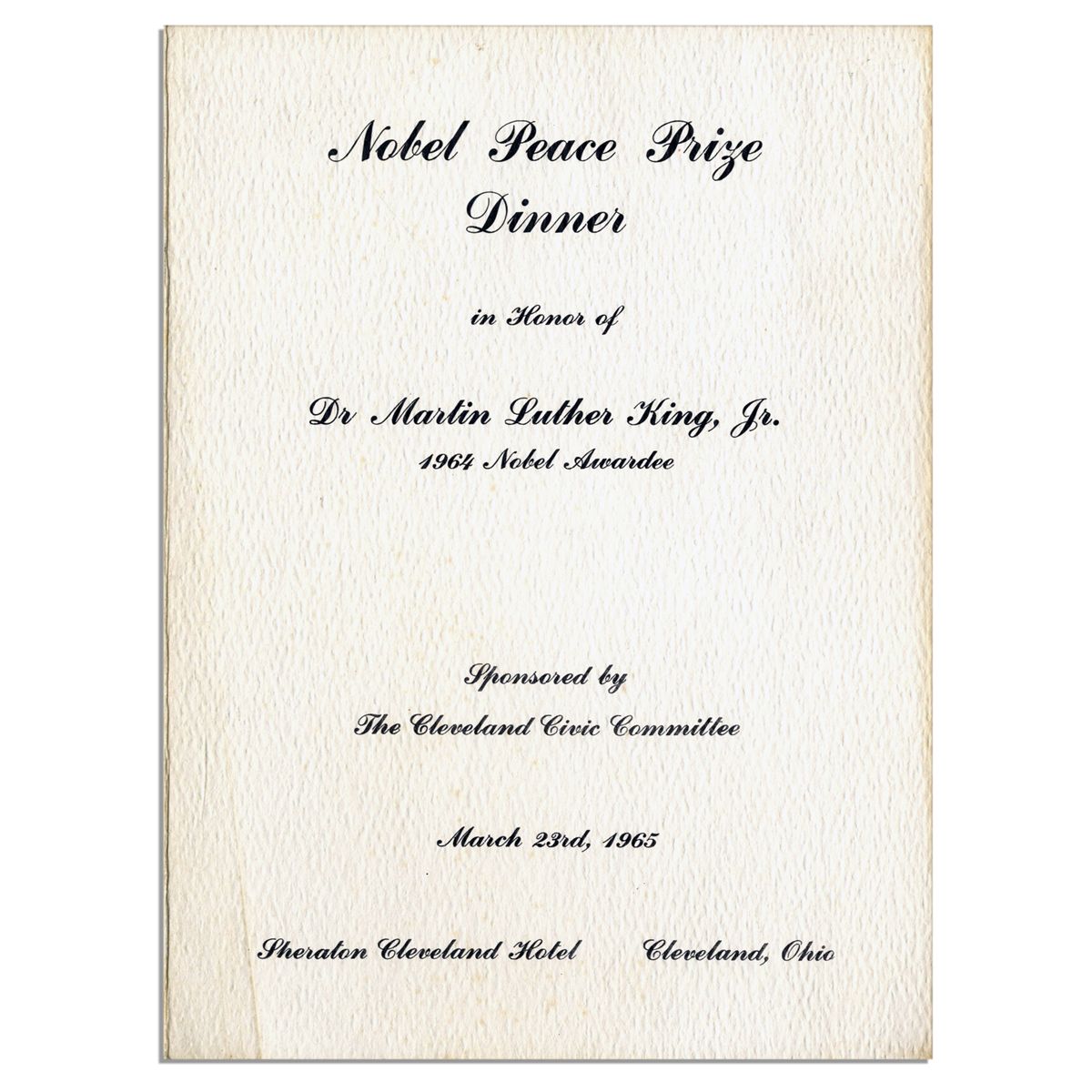 Mlk Jr. Program Martin Luther King, Jr. Program From His 1965 Speaking Engagement ...