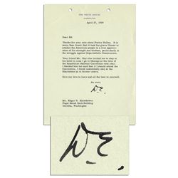 Eisenhower Letter Signed as President Regarding John Foster Dulles -- ''...in the struggle against I