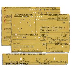 Driver License Application Signed & Filled Out by Jackie Kennedy in 1968