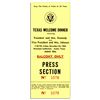 Image 1 : JFK ''Texas Welcome Dinner'' Press Ticket From November 1963 -- Tragically Cancelled