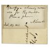 Image 1 : Abraham Lincoln Civil War Dated Autograph Note Signed -- Discussing a Political Appointment
