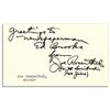 Image 1 : Iwo Jima Photographer Signs an Autograph Slip -- ''Greetings to newspaperman Ed Brooks from Joe Rose