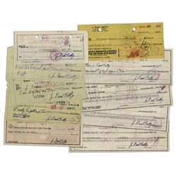 American Business Mogul John Paul Getty Group of 10 Signed Checks