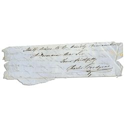 Charles Goodyear Signed Letter Fragment, Written in His Hand