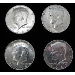 4 Gem Kennedy Silver Half Dollars
