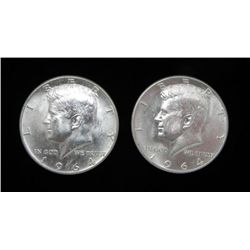 1964 and 1964-D Gem Uncirculated Kennedy Half Dollars