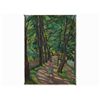 Image 2 : Hermann Mühlen, Oil Painting, Alley of Trees with Woman, 1946