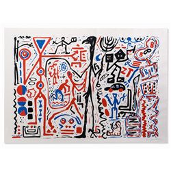 A. R. Penck (b. 1939), Color Serigraph, Composition, 1980s