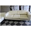 Image 1 : CREAM CONTEMPORARY LEATHER SOFA