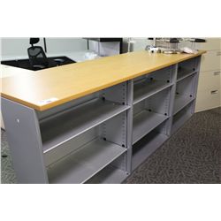 MAPLE AND GREY 8' STEELCASE COUNTER