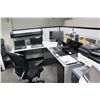 Image 2 : STEELCASE GREY AND BLACK 7' X 6' CORNER WORKSTATION C/W OVERHEAD SHELF