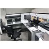 Image 2 : STEELCASE GREY AND BLACK 7' X 6' CORNER WORKSTATION C/W OVERHEAD SHELF