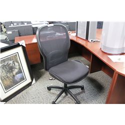 BLACK MESH HIGH BACK TASK CHAIR, NO ARMS