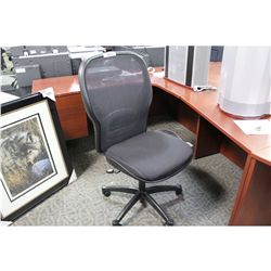 BLACK MESH HIGH BACK TASK CHAIR, NO ARMS