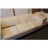 Image 2 : CREAM CONTEMPORARY LEATHER SOFA AND ARMCHAIR