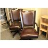 Image 2 : BROWN LEATHER TRADITIONAL EXECUTIVE CHAIR