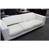 Image 2 : CREAM CONTEMPORARY LEATHER SOFA