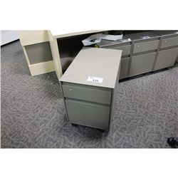 GREY STEELCASE DOUBLE DOOR MOBILE PEDESTAL