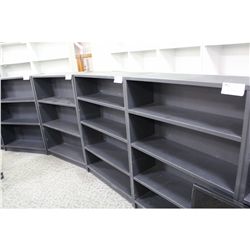 DARK GREY 4' BOOK CASE W/ ADJUSTABLE SHELVES