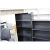 Image 2 : BLACK 5' BOOK CASE W/ ADJUSTABLE SHELVES