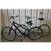 Image 1 : 2 BIKES: WHITE RALEIGH 12 SPEED MOUNTAIN BIKE & BLACK GLOBE 21 SPEED FRONT SUSPENSION MOUNTAIN BIKE