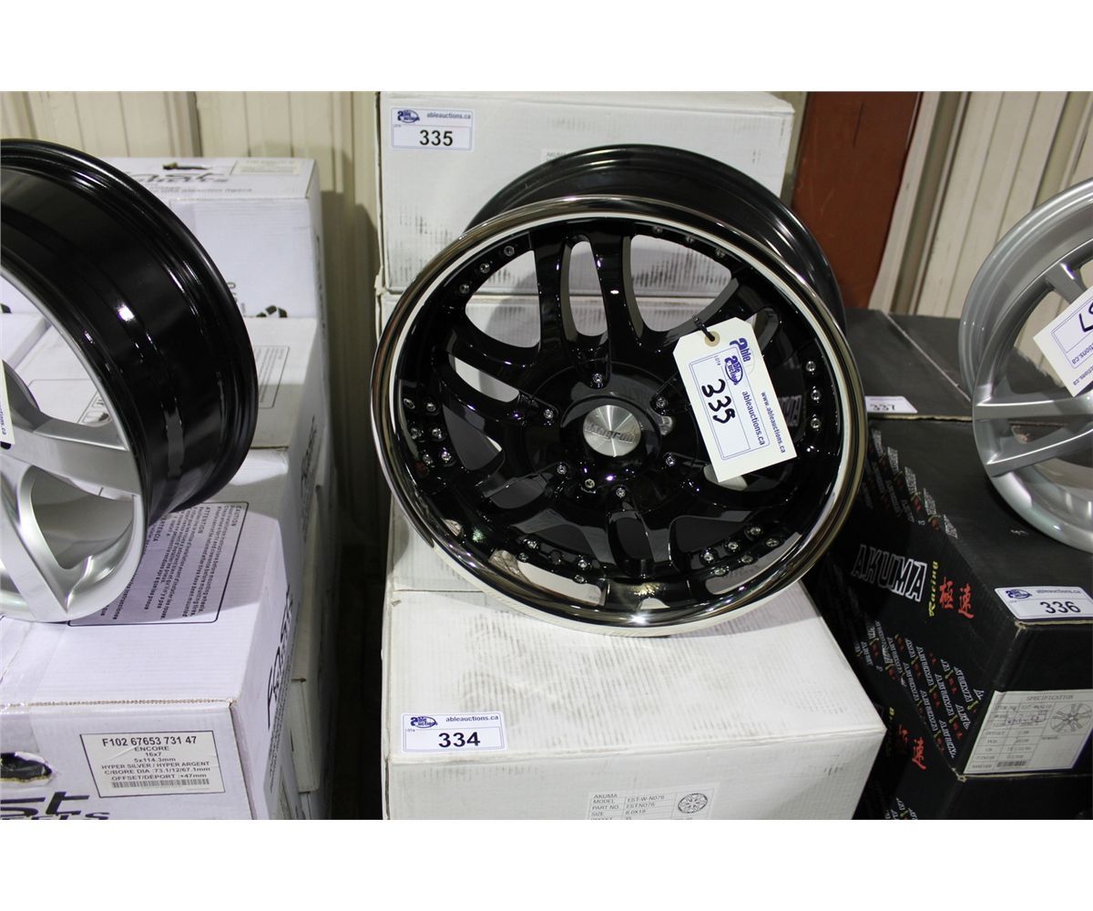 SET OF 4 AKUMA EST-W-N076 18X8 TIRE RIMS