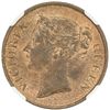 Image 1 : STRAITS SETTLEMENTS: Victoria, 1837-1867, AE half cent, 1845