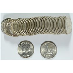 1951-D WASHINGTON QUARTER ROLL ( 40 ) COINS, GEM BU ORIGINAL!!