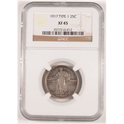 1917 T-1 STANDING LIBERTY QUARTER NGC XF-AU 45