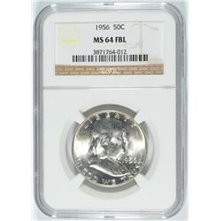 1956 FRANKLIN HALF DOLLAR, NGC MS-64 FBL