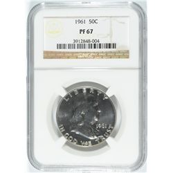 1961 FRANKLIN HALF DOLLAR, NGC PROOF-67
