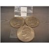 Image 1 : 3-Eisenhower Dollars Mixed Dates