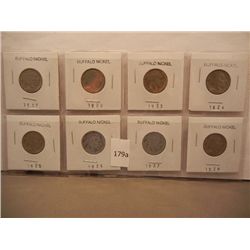8-Buffalo Nickels 1919,20,23,24,25,26,27,29