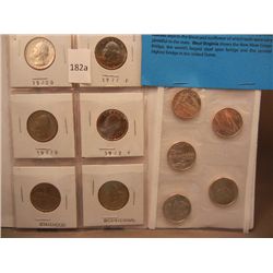 6-BU Washington Quarters, & 5 2005 Statehood Quarters