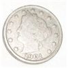 Image 1 : 1901 LIBERTY "V" NICKEL RED BOOK VALUE IS $10.00+ *NICE EARLY FINE GRADE*!! LIBERTY NICKEL CAME OUT