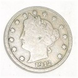 1912 LIBERTY "V" NICKEL RED BOOK VALUE IS $8.00+ *NICE EARLY FINE GRADE*!! LIBERTY NICKEL CAME OUT O