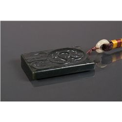 Chinese Spinach Green Jade Dragon Pendant