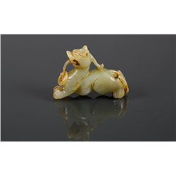 Chinese Celadon Jade Carved Bixie 18th/ 19th C