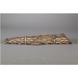 Chinese White Jade Carved Bamboo with Cicada