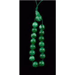 Chinese Emerald Green Jadeite Bead Bracelet