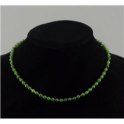 Fine Chinese Emerald Green Jadeite Bead Necklace
