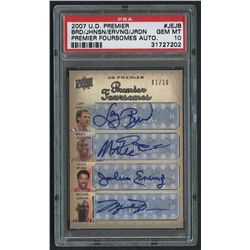 2007-08 Upper Deck Premier Foursome Autographs #JEJB Larry Bird / Magic Johnson / Julius Erving / Mi